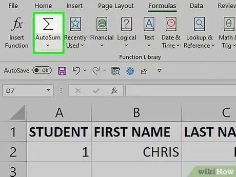 Image titled Add Up Columns in Excel Step 3