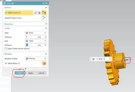 Image titled Creating shaft hole, extrusion menu and slider arrow.png