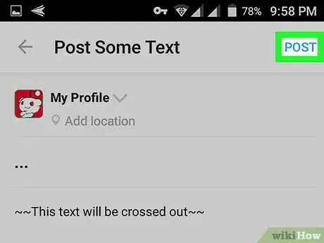 Image titled Cross Out Text on Reddit on Android Step 4