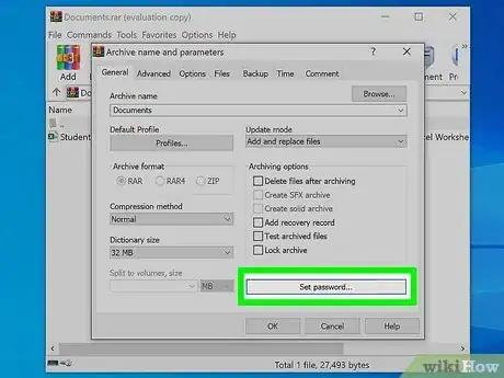 Image titled Add a Password to a RAR File Step 4