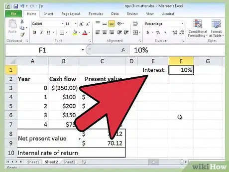 Image titled Calculate an Irr on Excel Step 3