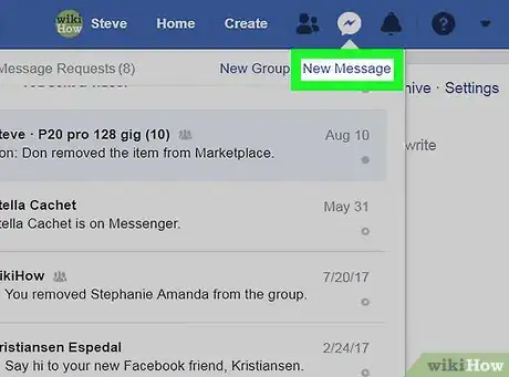 Image titled Send Messages on Facebook Step 3