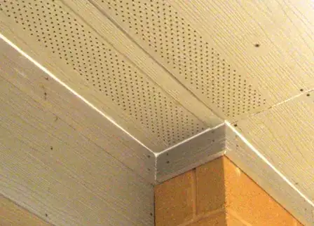 Image titled Perforated soffit panels allow attic ventilation.