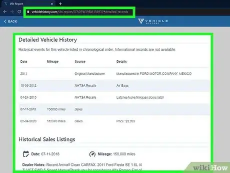 Image titled Check Vehicle History for Free Step 3