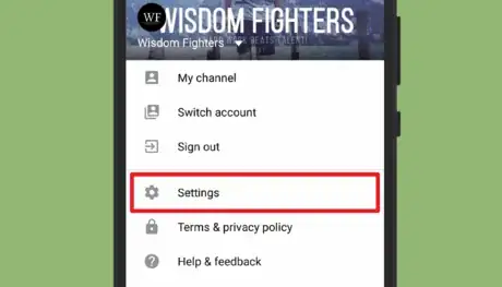 Image titled YouTube app; Settings.png