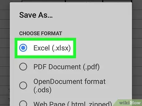 Image titled Save a .Xlsx Document on Google Sheets on Android Step 6