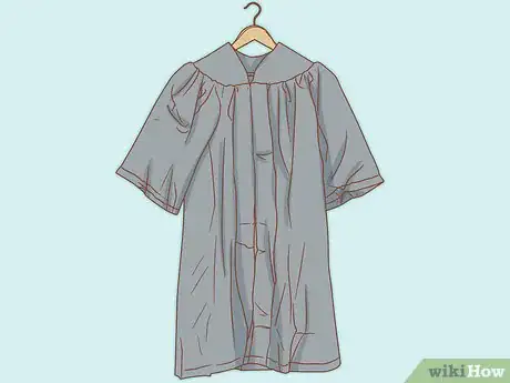 Image titled Get Wrinkles Out of a Graduation Gown Step 1