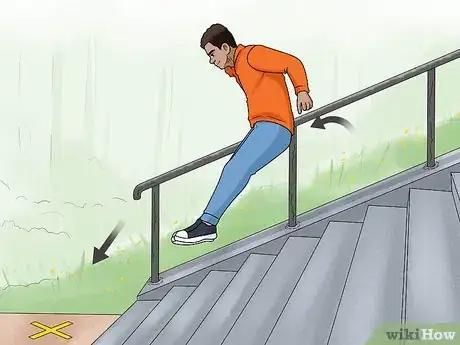 Image titled Jump Down Stairs in Parkour Step 6