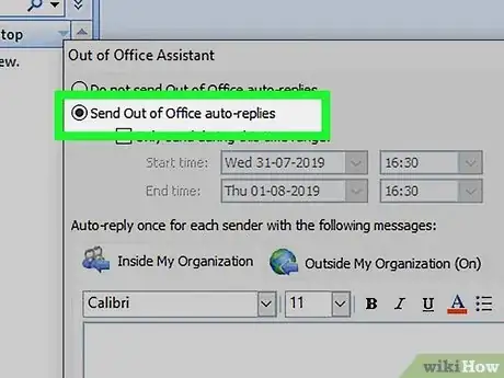 Image titled Turn On or Off the Out of Office Assistant in Microsoft Outlook Step 17