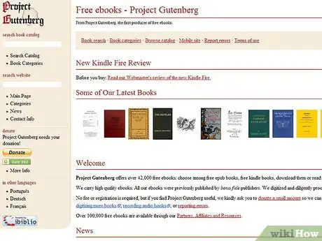 Image titled Get Free Books for Your Kindle at Project Gutenberg Step 1