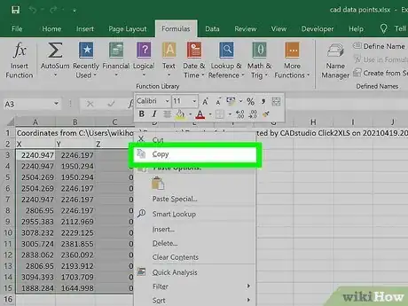 Image titled Import Xyz Coordinates from Excel to AutoCAD Step 2