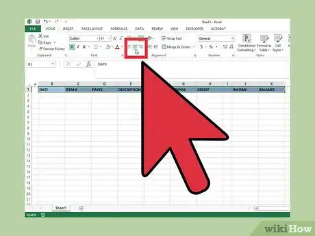 Image titled Create a Simple Checkbook Register With Microsoft Excel Step 6
