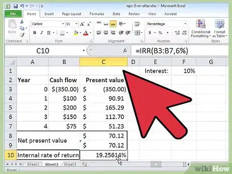 Image titled Calculate an Irr on Excel Step 7