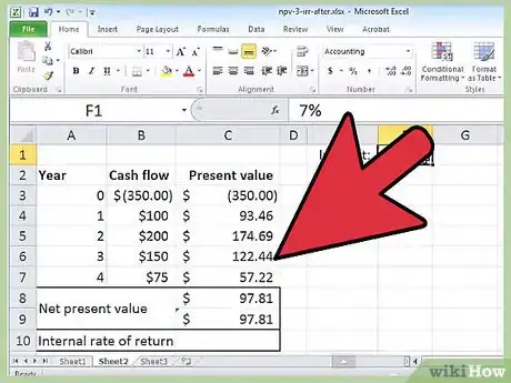 Image titled Calculate an Irr on Excel Step 1