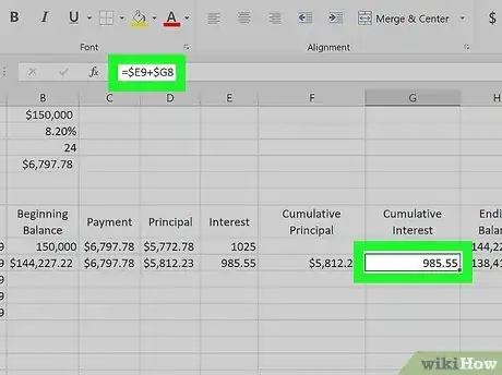 Image titled Prepare Amortization Schedule in Excel Step 8