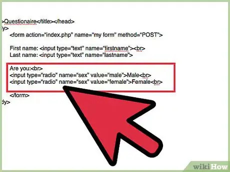 Image titled Create a Questionnaire in HTML Step 6