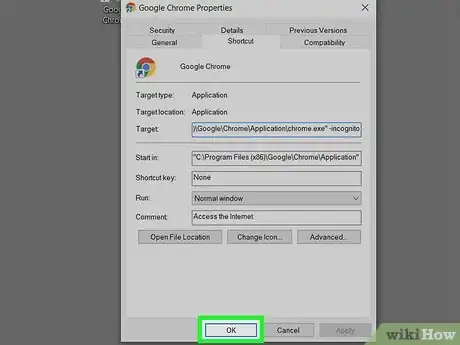 Image titled Open Incognito Mode by Default in Google Chrome (Windows) Step 5