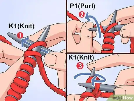 Image titled Knit the Moss or Seed Stitch Step 2
