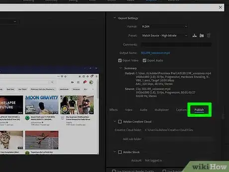 Image titled Upload from Premiere Pro to YouTube Step 4