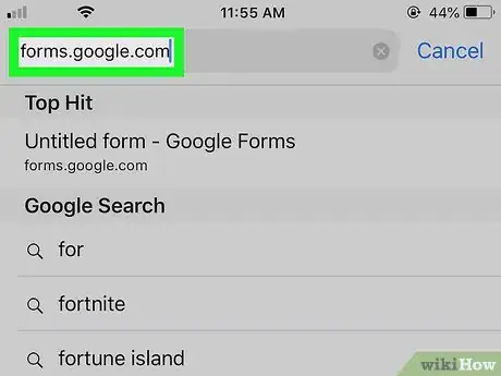 Image titled Create a Google Form on iPhone or iPad Step 2