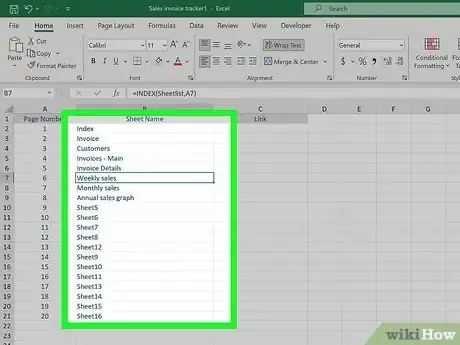 Image titled Create an Index in Excel Step 11