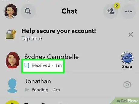 Image titled What Does Received Mean on Snapchat Step 2