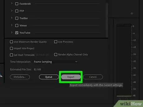 Image titled Upload from Premiere Pro to YouTube Step 9