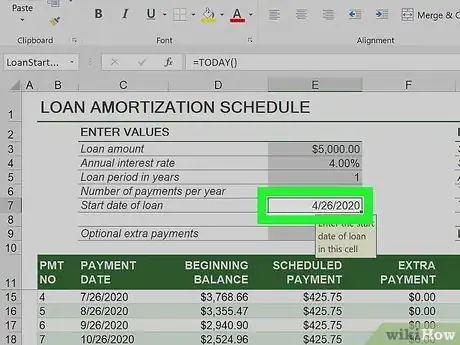 Image titled Prepare Amortization Schedule in Excel Step 18