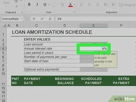 Image titled Prepare Amortization Schedule in Excel Step 15