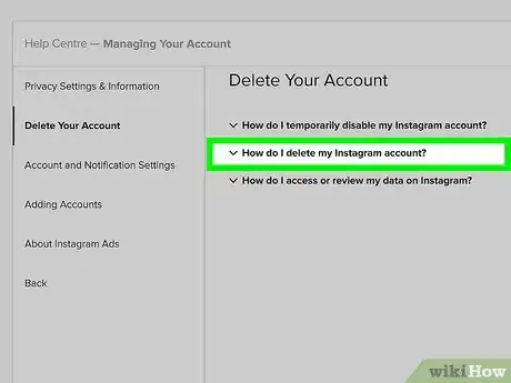 Image titled Delete an Instagram Account Step 17