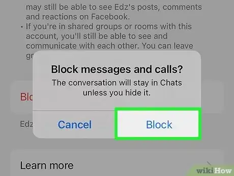 Image titled Block a Contact in Facebook Messenger on iPhone or iPad Step 7