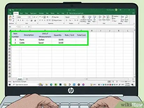 Image titled Prepare a Bill of Quantities Step 4