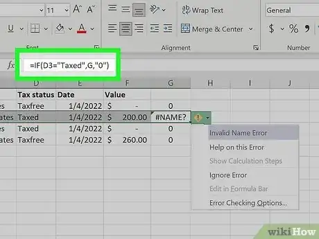 Image titled How Do You Write an if then Formula in Excel Step 11