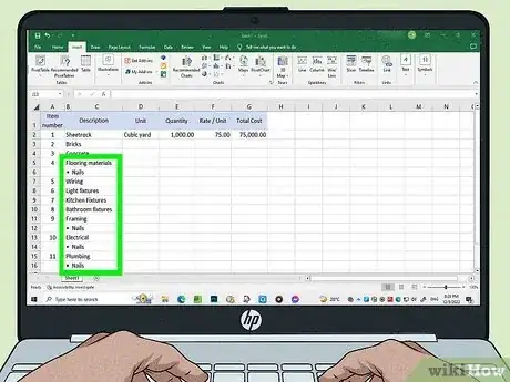 Image titled Prepare a Bill of Quantities Step 3