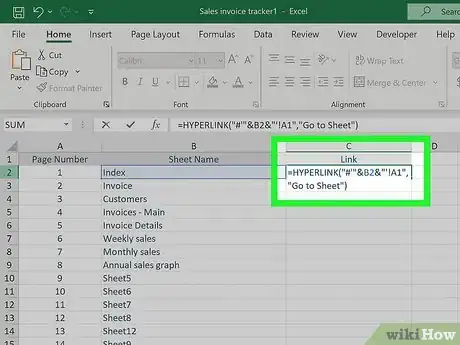 Image titled Create an Index in Excel Step 12