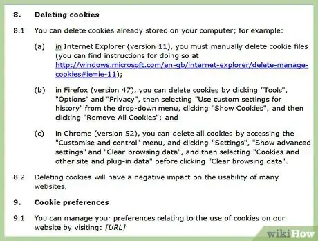 Image titled Create a Website Cookie Policy Step 8