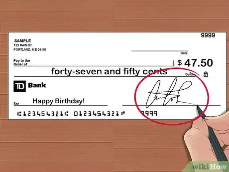 Image titled Write a Check With Cents Step 10