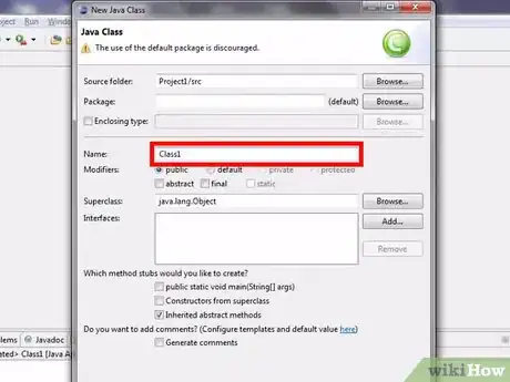 Image titled Start and Compile a Short Java Program in Eclipse Step 4