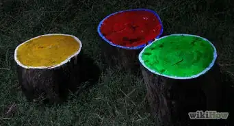 Create Glow in the Dark Log Campfire Stools
