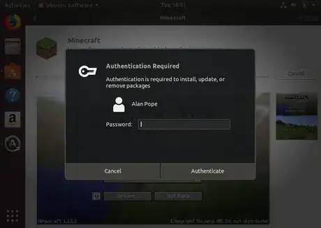Image titled Enter password to continue installing minecraft.png