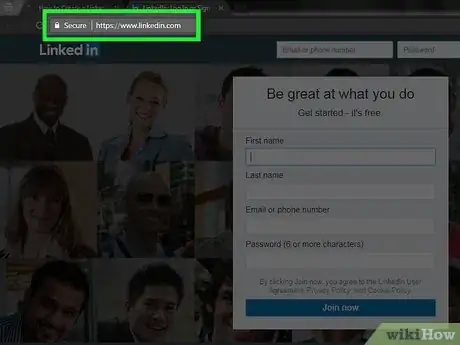Image titled Create a LinkedIn Account Step 1