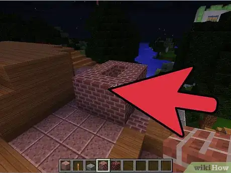 Image titled Build a Brick Fireplace With a Chimney in Minecraft Step 7