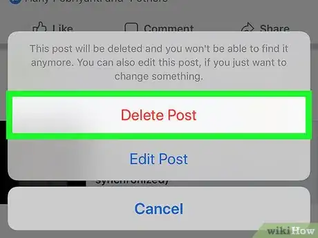 Image titled Delete a Facebook Post Step 13