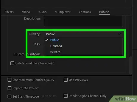 Image titled Upload from Premiere Pro to YouTube Step 7