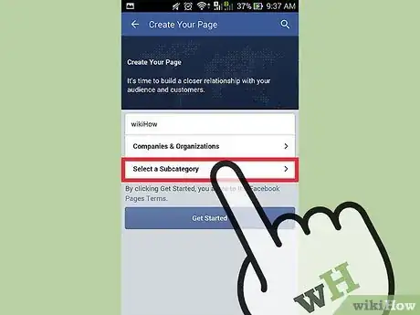 Image titled Create a Facebook Page on Android Step 6