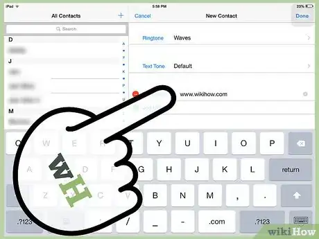 Image titled Add Contacts to an iPad Step 7