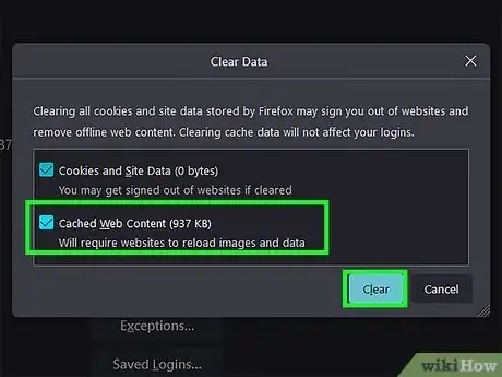 Image titled Clear the Cache in Firefox Step 6