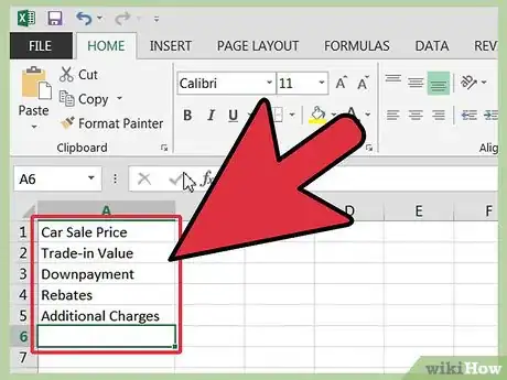 Image titled Calculate a Car Loan in Excel Step 3