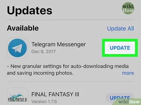 Image titled Update Telegram on iPhone or iPad Step 4