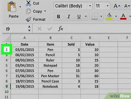 Image titled Insert Rows in Excel Using a Shortcut on PC or Mac Step 10